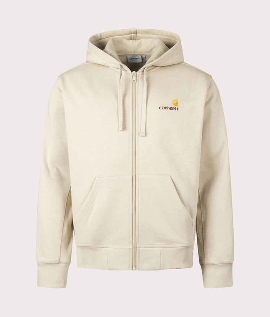 Carhartt WIP Mens Relaxed Fit American Script Zip Through Hoodie